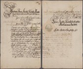 Varia, Sonstiges: Langensalza (Bad Langensalza): Offizielles Dokument von 1781 des Churfürstlichen Sächsischen Amte, mit Unterschrift des bestellten A...