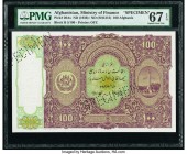 Afghanistan Ministry of Finance 100 Afghanis ND (1936) / SH1315 Pick 20As Specimen PMG Superb Gem Unc 67 EPQ. Roulette Specimen punch.

HID09801242017...