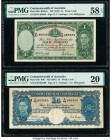 Australia Commonwealth Bank of Australia 1; 5 Pounds ND (1942); ND (1941) Pick 26b; 27b R30; R46 Two Examples PMG Choice About Unc 58 EPQ; Very Fine 2...