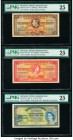 Bermuda Bermuda Government 5; 10 Shillings; 1 Pound 12.5.1937; 1.5.1957; 20.10.1952 Pick 8a; 19b; 20a Three examples PMG Very Fine 25 (3). Pick 20a; m...