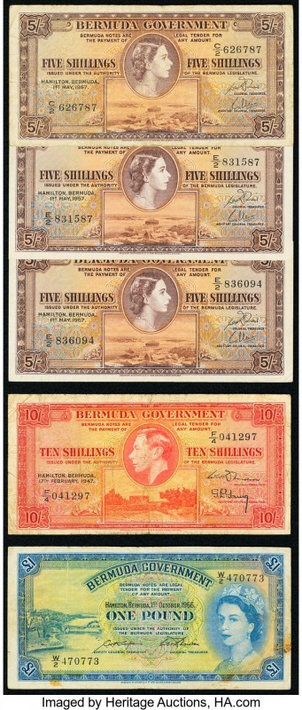 Bermuda Bermuda Government Group Lot of 5 Examples Fine-Very Fine. 

HID09801242...