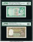 Brunei Government of Brunei 5 Ringgit 1983-86 Pick 7b KNB7 PMG Superb Gem Unc 67 EPQ; India Reserve Bank of India 5 Rupees ND (1937) Pick 18a Jhun4.3....