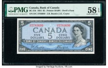 Canada Bank of Canada $5 1954 Pick 68b BC-31b "Devil's Face" PMG Choice About Unc 58 EPQ. 

HID09801242017

© 2020 Heritage Auctions | All Rights Rese...