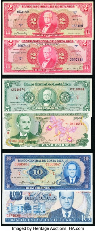 Costa Rica Group Lot of 11 Examples Extremely Fine-Crisp Uncirculated. Possible ...