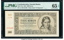 Czechoslovakia Narodni Banka Ceskoslovenska 1000 Korun 1945 Pick 74a PMG Gem Uncirculated 65 EPQ. 

HID09801242017

© 2020 Heritage Auctions | All Rig...