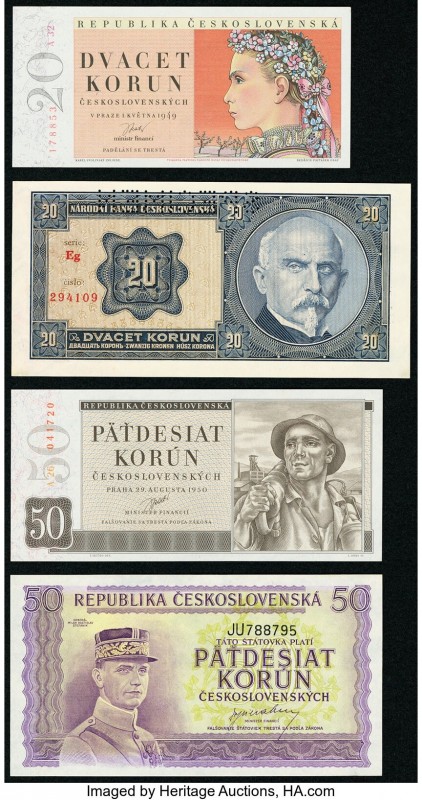Czechoslovakia Group Lot of 7 Examples Extremely Fine-Crisp Uncirculated. Perfor...