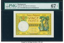 Madagascar Banque de Madagascar 20 Francs ND (1937-47) Pick 37 PMG Superb Gem Unc 67 EPQ. 

HID09801242017

© 2020 Heritage Auctions | All Rights Rese...