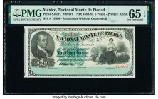 Mexico Nacional Monte de Piedad 5 Pesos 1880-81 Pick S265r1 s M691r1 Remainder PMG Gem Uncirculated 65 EPQ. 

HID09801242017

© 2020 Heritage Auctions...