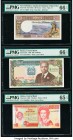 New Hebrides Institut d'Emission d'Outre-Mer 100 Francs ND (1972) Pick 18b PMG Gem Uncirculated 66 EPQ; Kenya Central Bank of Kenya 200 Shillings 1.7....