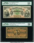 Peru Republica Del Peru 5 Soles 4.2.1879 Pick 3 PMG Very Fine 25; Uruguay Banco de la Republica Oriental 1 Peso 24.8.1896 Pick 3a PMG Very Fine 20. Tw...