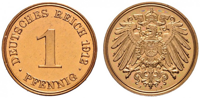 Kleinmünzen
1 Pfennig 1912 J. J. 10.
feinst zaponiert, Prachtexemplar, Poliert...