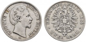 Silbermünzen des Kaiserreiches
Bayern
Ludwig II. 1864-1886. 2 Mark 1883 D. J. 41.
sehr schön