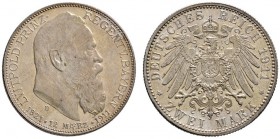 Silbermünzen des Kaiserreiches
Bayern
Luitpold, Prinzregent 1911. 2 Mark 1911 D. 90. Geburtstag. J. 48.
Polierte Platte