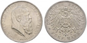 Silbermünzen des Kaiserreiches
Bayern
Luitpold, Prinzregent 1911. 5 Mark 1911 D. 90. Geburtstag. J. 50.
vorzüglich-Stempelglanz