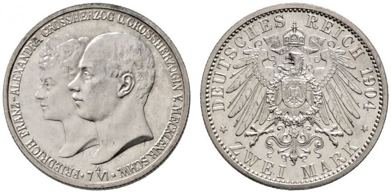 Silbermünzen des Kaiserreiches
Mecklenburg-Schwerin
Friedrich Franz IV. 1897-1...