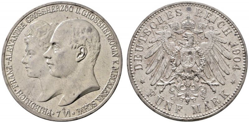 Silbermünzen des Kaiserreiches
Mecklenburg-Schwerin
Friedrich Franz IV. 1897-1...