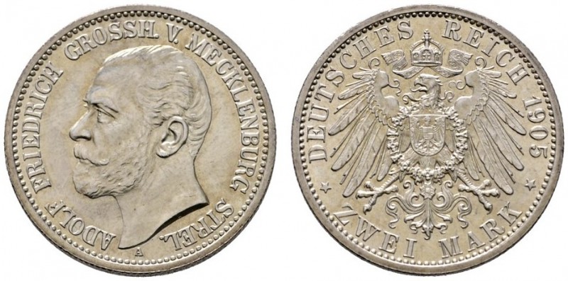 Silbermünzen des Kaiserreiches
Mecklenburg-Strelitz
Adolf Friedrich V. 1904-19...