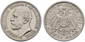 Silbermünzen des Kaiserreiches
Mecklenburg-Strelitz
Adolf Friedrich V. 1904-1914. 2 Mark 1905 A. J. 91.
sehr schön-vorzüglich