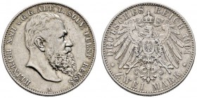 Silbermünzen des Kaiserreiches
Reuss-ältere Linie
Heinrich XXII. 1867-1902. 2 Mark 1901 A. J. 118.
sehr schön