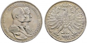 Silbermünzen des Kaiserreiches
Sachsen-Weimar-Eisenach
Wilhelm Ernst 1901-1918. 3 Mark 1915 A. Hundertjahrfeier des Großherzogtums. J. 163.
feine T...