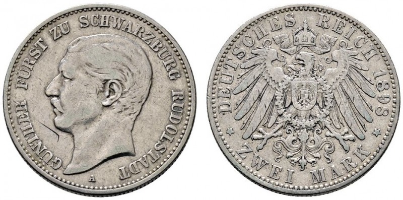 Silbermünzen des Kaiserreiches
Schaumburg-Lippe
Georg 1893-1911. 2 Mark 1898 A...