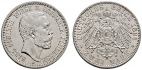 Silbermünzen des Kaiserreiches
Schwarzburg-Sondershausen
Karl Günther 1880-1909. 2 Mark 1896 A. J. 168.
zaponiert, sehr schön-vorzüglich