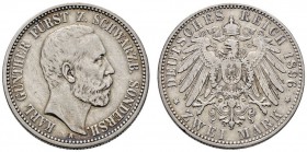 Silbermünzen des Kaiserreiches
Schwarzburg-Sondershausen
Karl Günther 1880-1909. 2 Mark 1896 A. J. 168.
fast sehr schön