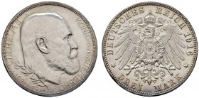 Silbermünzen des Kaiserreiches
Württemberg
Wilhelm II. 1891-1918. 3 Mark 1916 F. Regierungsjubiläum. J. 178.
seltenes Prachtexemplar, übliche minim...