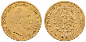 Reichsgoldmünzen
Preußen
Wilhelm I. 1861-1888. 5 Mark 1877 B. J. 244.
kleiner Randfehler, sehr schön/sehr schön-vorzüglich