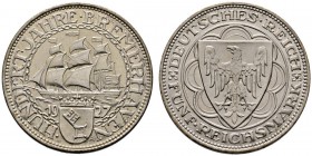Weimarer Republik
5 Reichsmark 1927 A. Bremerhaven. J. 326.
vorzüglich/vorzüglich-Stempelglanz