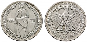 Weimarer Republik
3 Reichsmark 1928 A. Naumburg. Ein weiteres Exemplar. J. 333.
vorzüglich-prägefrisch
