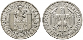 Weimarer Republik
3 Reichsmark 1928 D. Dinkelsbühl. J. 334.
Erstabschlag, Polierte Platte