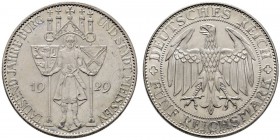 Weimarer Republik
5 Reichsmark 1929 E. Meissen. J. 339.
vorzüglich/vorzüglich-Stempelglanz