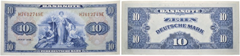 Bank Deutscher Länder
Banknoten
10 Deutsche Mark 1948. Serie H. Ros. 238.
kas...