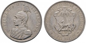 Nebengebiete
Deutsch-Ostafrika
2 Rupien 1893. J. 714.
winzige Randfehler, sehr schön-vorzüglich