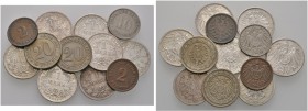 Lots
12 Stücke: KAISERREICH-Kleinmünzen. 2 Pfennig 1874 H, 20 Pfennig 1887 G, 1 Mark 1875 A, 1879 A und 1883 D, 2 Pfennig 1914 F, 10 Pfennig 1915 G, ...