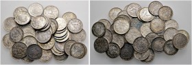 Lots
50 Stücke: KAISERREICH. Silberne 1/2 Mark-Stücke, zumeist 1915-1918.
meist vorzüglich und besser
