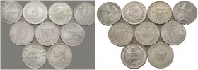 Lots
9 Stücke: WEIMARER REPUBLIK. Gedenkmünzen zu 3 Reichsmark 1925 F Rheinlande, 1926 A Lübeck, 1929 A Waldeck, 1929 F Lessing, 1929 E Meißen, 1929 ...