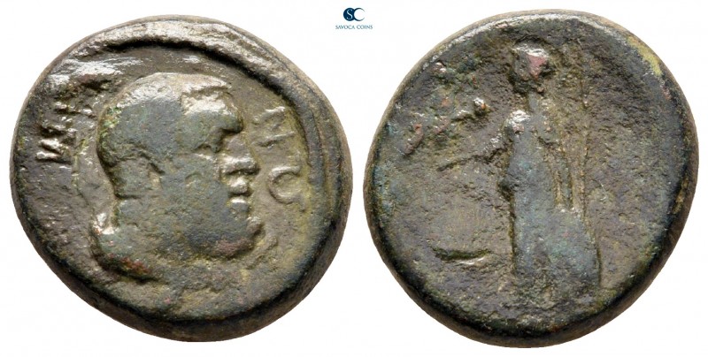 Macedon. Amphipolis 148-32 BC. 
Bronze Æ

19 mm, 6,39 g

[ΑΜ]ΦΙ[ΠΟΛΕΙΤ]ΩΝ, ...
