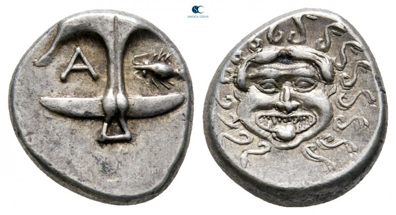 Thrace. Apollonia Pontica circa 480-450 BC. 
Drachm AR

14 mm, 3,33 g

Upri...