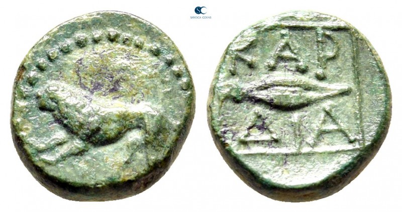 The Thracian Chersonese. Cardia 357-309 BC. 
Bronze Æ

12 mm, 1,77 g

Lion ...