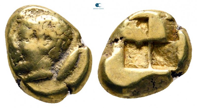Mysia. Kyzikos 550-500 BC. 
Hekte - 1/6 Stater EL

10 mm, 2,65 g

Laureate ...