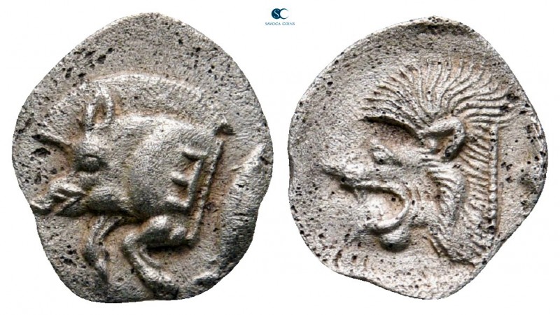 Mysia. Kyzikos circa 525-475 BC. 
Obol AR

12 mm, 0,73 g

Forepart of boar ...