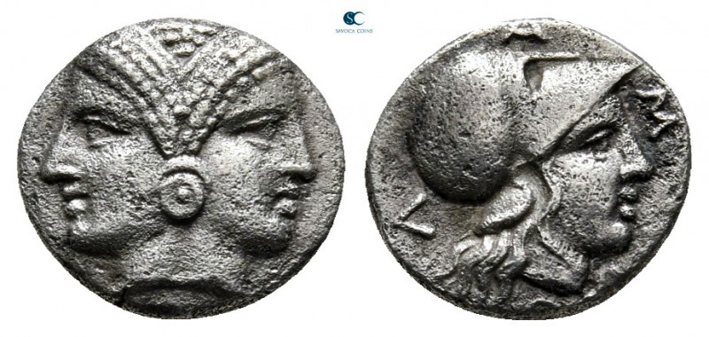 Mysia. Lampsakos circa 400-300 BC. 
Diobol AR

12 mm, 1,21 g

Female janifo...