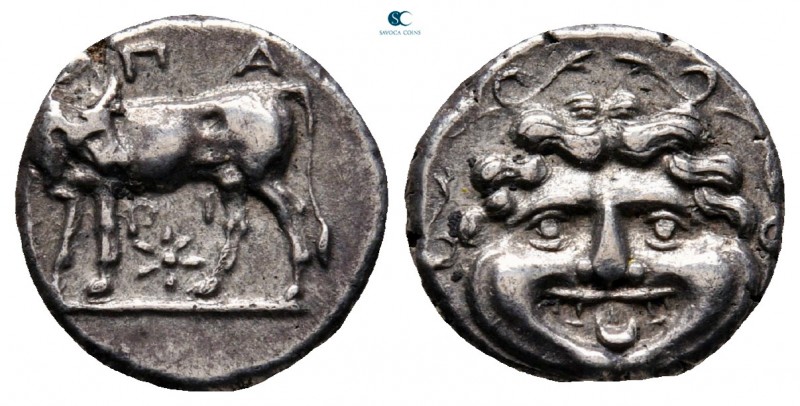 Mysia. Parion circa 400-300 BC. 
Hemidrachm AR

13 mm, 2,33 g

ΠΑ ΡΙ, Bull ...