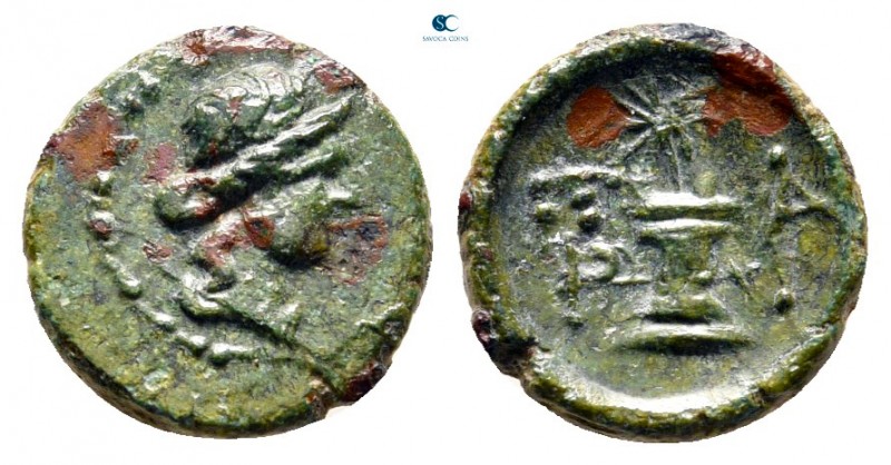Mysia. Parion 200-0 BC. 
Bronze Æ

10 mm, 1,00 g

Female head to right, wea...