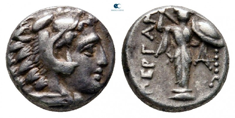 Mysia. Pergamon circa 310-282 BC. 
Diobol AR

9 mm, 1,30 g

Head of Herakle...