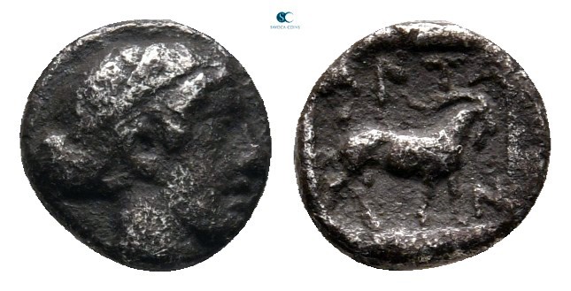 Troas. Antandros circa 500 BC. 
Obol AR

7 mm, 0,60 g

Head of Artemis Asty...