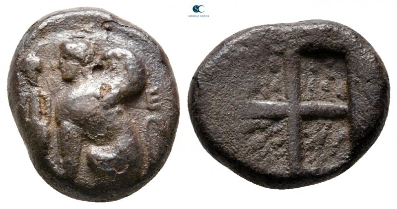 Ionia. Chios circa 400-380 BC. 
Drachm AR

14 mm, 3,70 g

Sphinx seated to ...