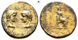 Mysia. Pergamon. Augustus with Tiberius 27 BC-AD 14. Poppaeus, proconsul. Bronze Æ
